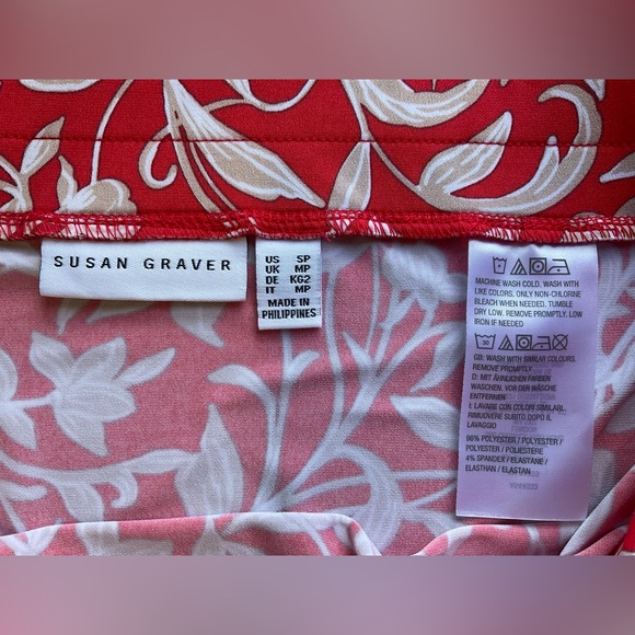 Susan Gravel Womens Elastic Waist Reddish Long Skirt Size SP - Picture 9 of 9